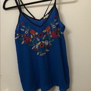 Floral royal blue top